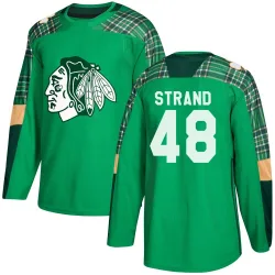 Youth Austin Strand Chicago Blackhawks St. Patrick's Day Practice Jersey - Green Authentic