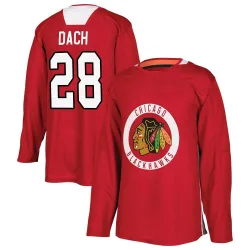 Youth Colton Dach Chicago Blackhawks Red Home Practice Jersey - Black Authentic