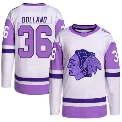 Youth Dave Bolland Chicago Blackhawks Hockey Fights Cancer Primegreen Jersey - White/Purple Authentic