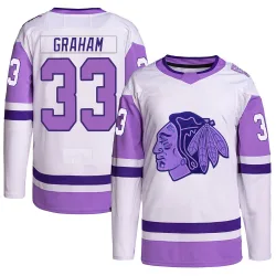 Youth Dirk Graham Chicago Blackhawks Hockey Fights Cancer Primegreen Jersey - White/Purple Authentic