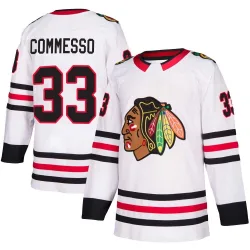 Youth Drew Commesso Chicago Blackhawks Away Jersey - White Authentic