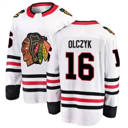 Youth Ed Olczyk Chicago Blackhawks Away Jersey - White Breakaway