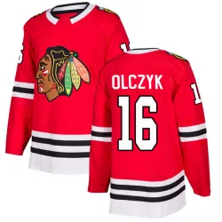 Youth Ed Olczyk Chicago Blackhawks Red Home Jersey - Black Authentic