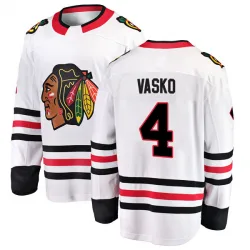 Youth Elmer Vasko Chicago Blackhawks Away Jersey - White Breakaway