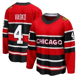 Youth Elmer Vasko Chicago Blackhawks Red Special Edition 2.0 Jersey - Black Breakaway