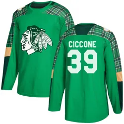 Youth Enrico Ciccone Chicago Blackhawks St. Patrick's Day Practice Jersey - Green Authentic