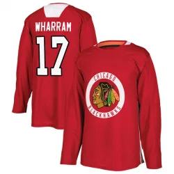 Youth Kenny Wharram Chicago Blackhawks Red Home Practice Jersey - Black Authentic