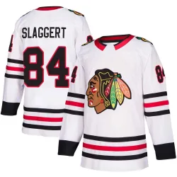 Youth Landon Slaggert Chicago Blackhawks Away Jersey - White Authentic