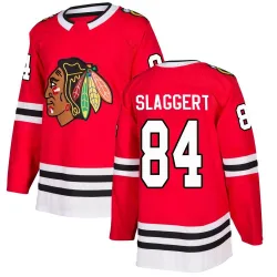 Youth Landon Slaggert Chicago Blackhawks Red Home Jersey - Black Authentic