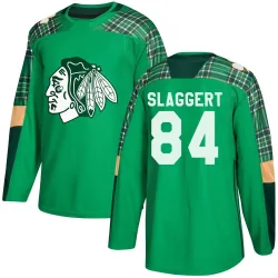 Youth Landon Slaggert Chicago Blackhawks St. Patrick's Day Practice Jersey - Green Authentic