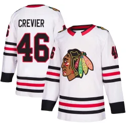 Youth Louis Crevier Chicago Blackhawks Away Jersey - White Authentic