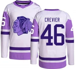 Youth Louis Crevier Chicago Blackhawks Hockey Fights Cancer Jersey - Black Authentic