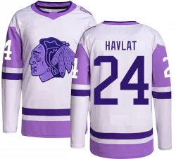 Youth Martin Havlat Chicago Blackhawks Hockey Fights Cancer Jersey - Black Authentic