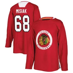 Youth Martin Misiak Chicago Blackhawks Red Home Practice Jersey - Black Authentic