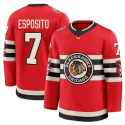 Youth Phil Esposito Chicago Blackhawks Red 2025 Winter Classic Jersey - Black Premium