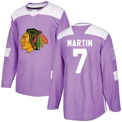 Youth Pit Martin Chicago Blackhawks Fights Cancer Practice Jersey - Purple Authentic