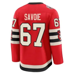 Youth Samuel Savoie Chicago Blackhawks Red 2025 Winter Classic Jersey - Black Premium