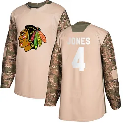 Youth Seth Jones Chicago Blackhawks Camo Veterans Day Practice Jersey - Black Authentic