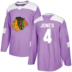 Youth Seth Jones Chicago Blackhawks Fights Cancer Practice Jersey - Purple Authentic