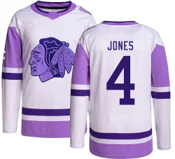 Youth Seth Jones Chicago Blackhawks Hockey Fights Cancer Jersey - Black Authentic